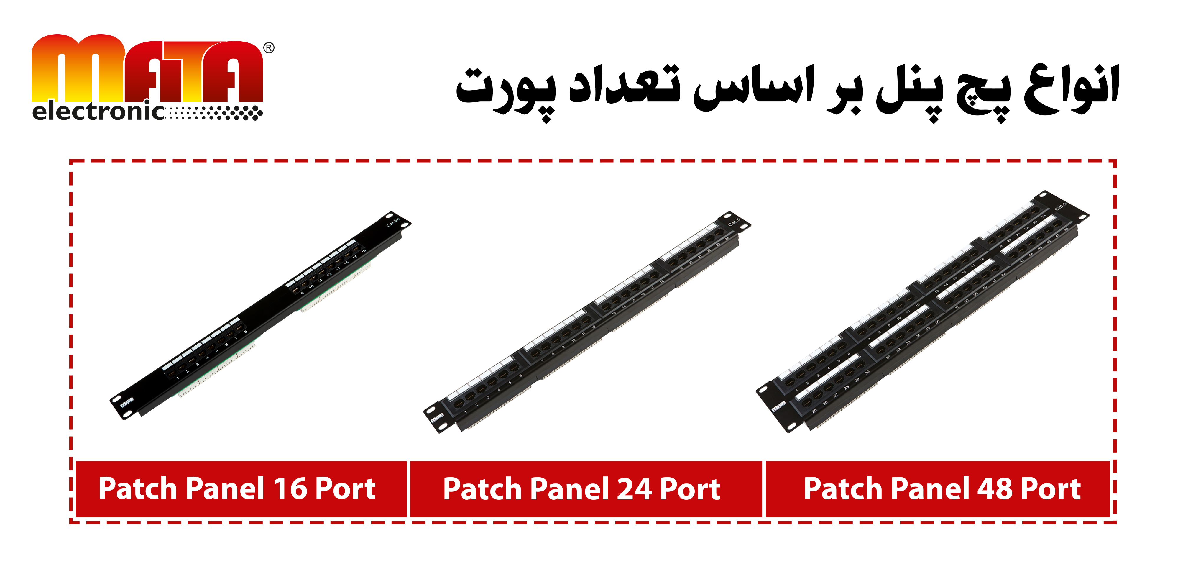 انواع پچ پنل بر اساس تعداد پورت